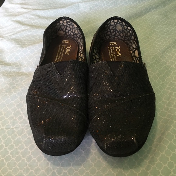 Black glitter TOMS