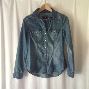 H&M Denim Button Up Shirt with Stars