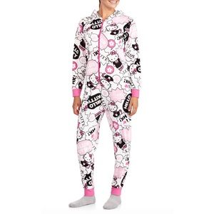 Adult Hello Kitty onesie with hood