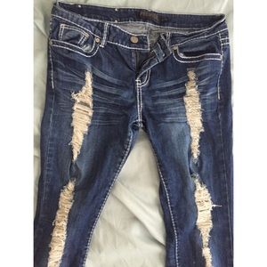 Premier jeans with distressing and pocket details