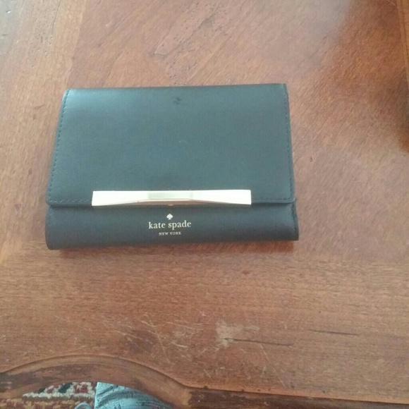 Black Kate spade tri-fold wallet