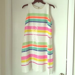 Kate spade sequin cape stripe dress
