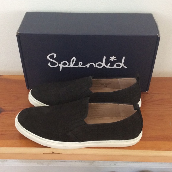 Splendid San Diego Black Suede embossed  Slip ons