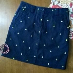 L.L.Bean Navy Anchor Skirt!