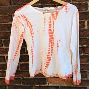 Sundance catalog orange and white tie dye shirt