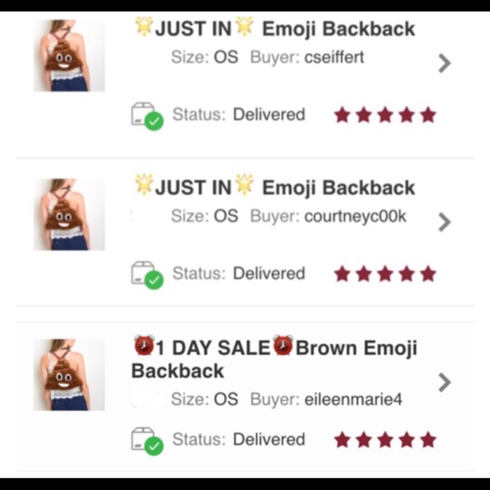 Brown Emoji Backback - Picture 3 of 3