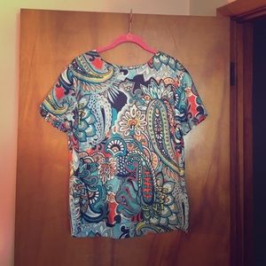 J.Crew silk paisley blouse