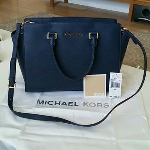 AUTHENTIC Michael Kors Navy Large Selma MSRP $358