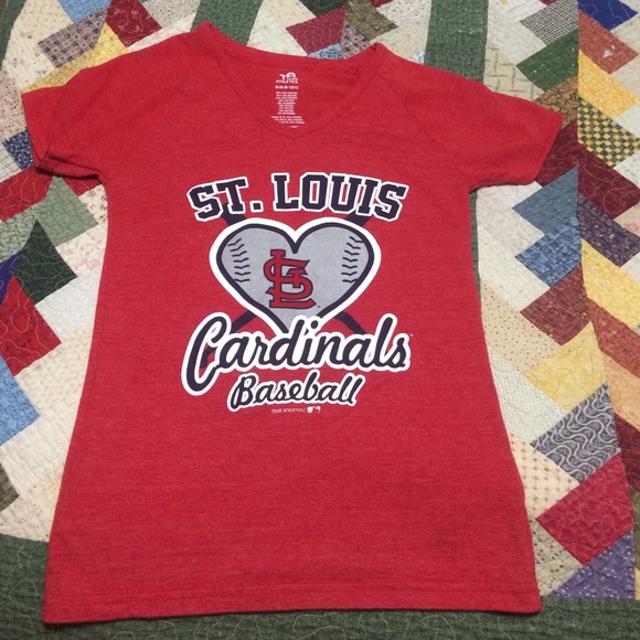 Girls Cardinal v neck tee