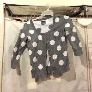 Grey Polka Dot Cardigan