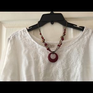 Lia Sophia garnet red necklace