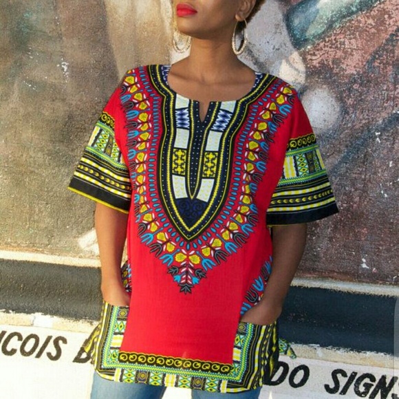 Red African Dashiki