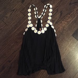 flower lined crop top.