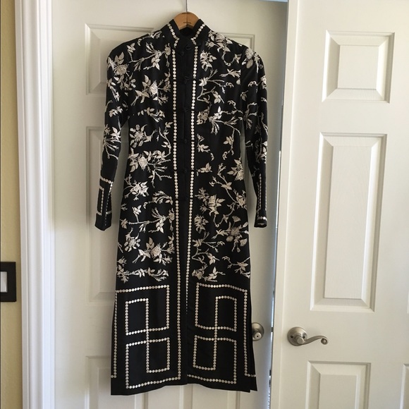 Shanghai Tang 100% silk long jacket.