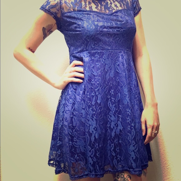 Blue lace dress