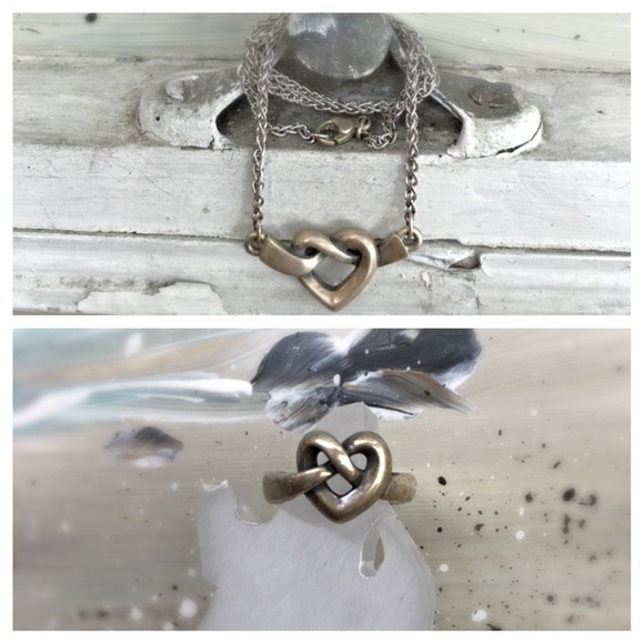 James Avery Heart Necklace & Matching Ring Set