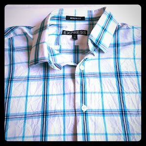 Express men's button down long sleeve shirt