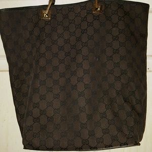 GUCCI 'GG' Brown & Black Shoulder Bag