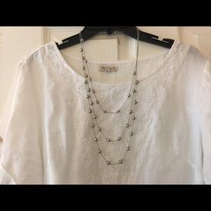 Tiered silver ball necklace with matching earrings