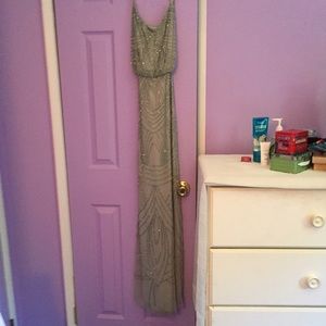 Adrianna Papell seafoam green prom dress