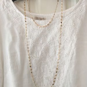 Gold necklace set with earrings