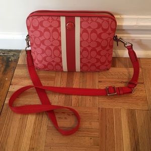 Coach Red Monogram Tablet Crossbody - New W/O Tags