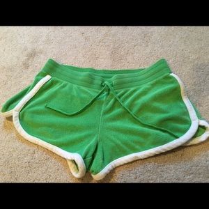 Express Green Terry-Cloth Shorts