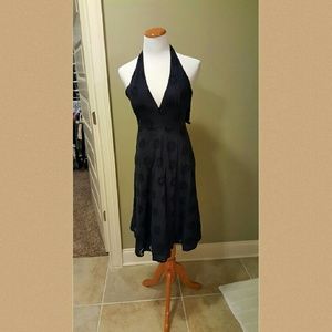 J. Crew outlet Navy eyelet halter midi dress