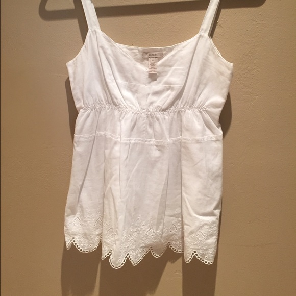 J Crew White Cotton Top