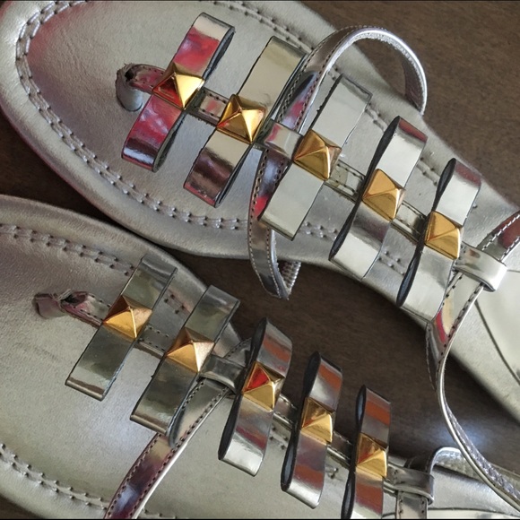 Beautiful Silver Kate Spade Sandals with studs - Picture 2 of 4