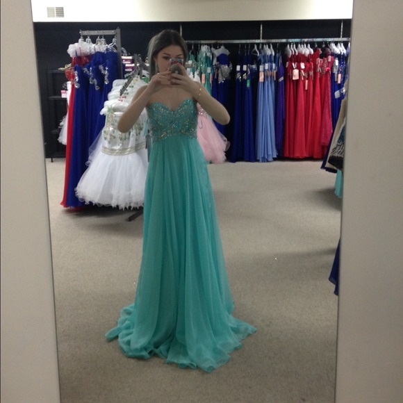 Tiffany blue evening gown/ prom dress