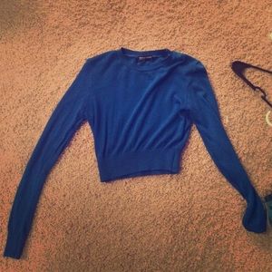 blue long sleeved crop top from American apparel