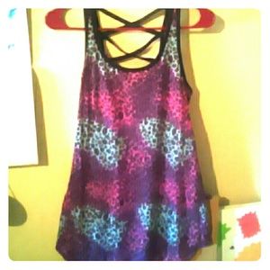 Multi-colored cheetah print, flowy, pretty top!