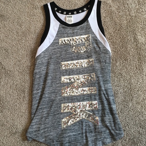 Pink Sequin Tank Top