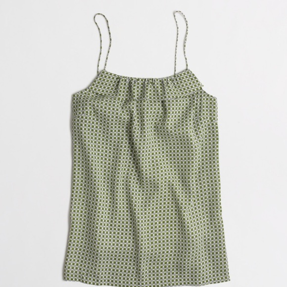 J. Crew Printed Ruffled Tank Top
