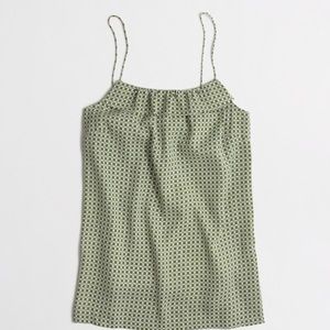 J. Crew Printed Ruffled Tank Top