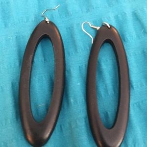 Fun black wooden earrings