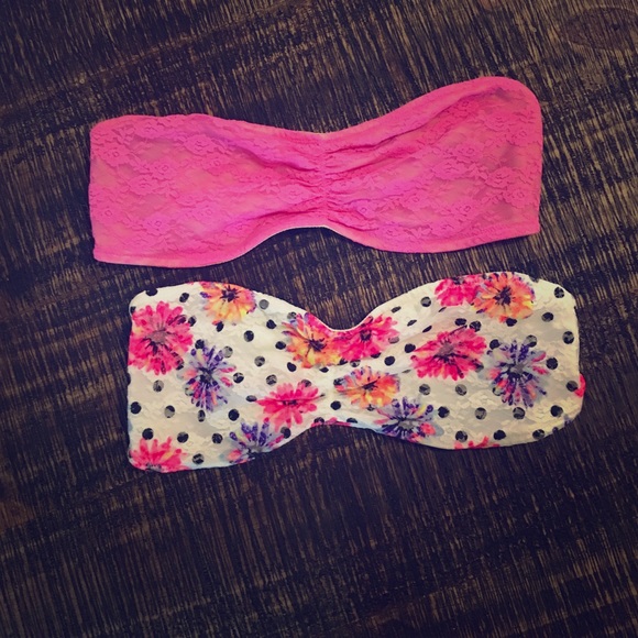 PINK bandeau bra bundle!