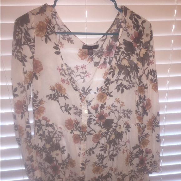 Kendall and Kylie floral button down dress