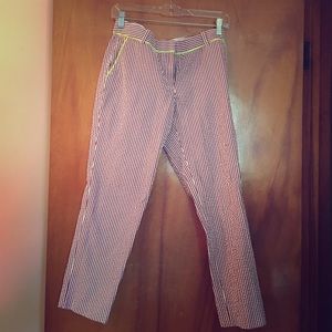 J.Crew Cafe Capri seersucker pant