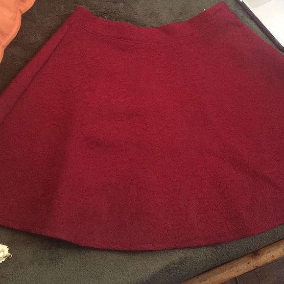 Red lace skater skirt