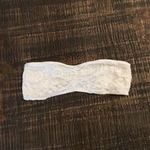 White caged bandeau bra