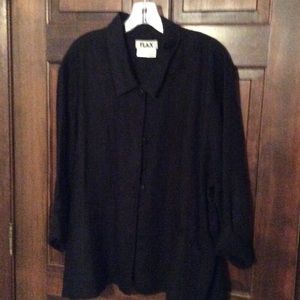 100% black linen jacket