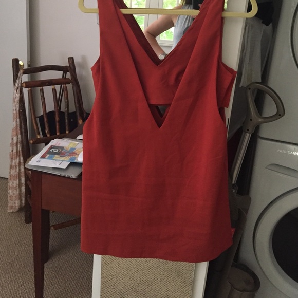 Burnt orange Zara cutout dress