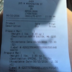 Proof of Shipping!!💕