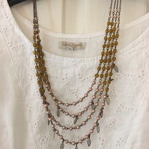 Tiered Amber and gold necklace
