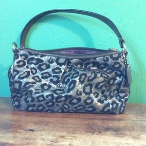 Coach leopard print hand bag