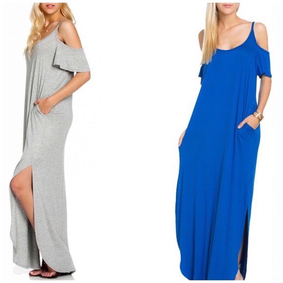 Last one ! Cold shoulder Maxi Dress Shirtdress - Picture 3 of 3