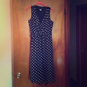 J.Crew polka dot midi dress