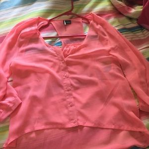 Pink sheer blouse